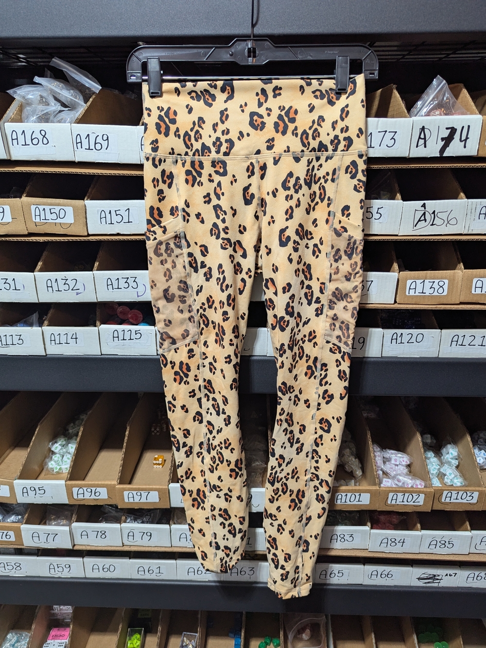 Fabletics Tan Leopard Print High-Rise Leggings XS